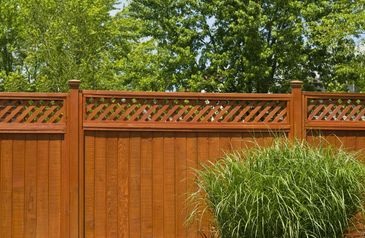 fence in a backyard. wooden fences near me.