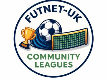 FUTNET-UK Community Leagues logo with soccer elements.