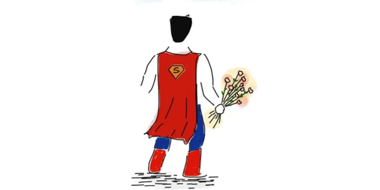 superman illustration representing husband of decades, love, loyalty, authenticity, trina daniels