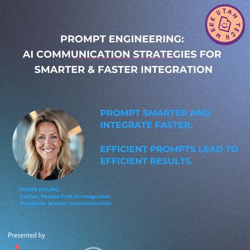 Robin Huling teaching a prompt engineering workshop for Utah Tech Week