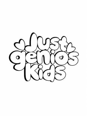 Just Genios Kids text