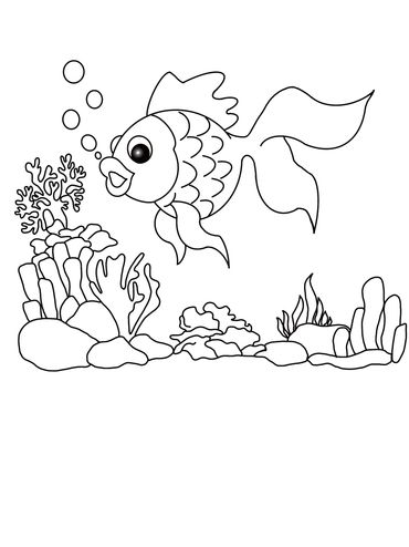 Underwater colouring page