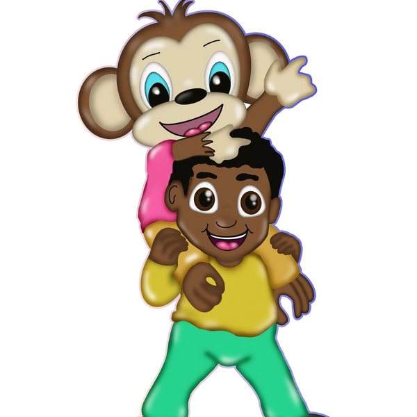 Illustration of monkey and boy