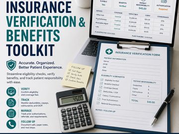 Insurance verification and benefits toolkit with calculator and forms.