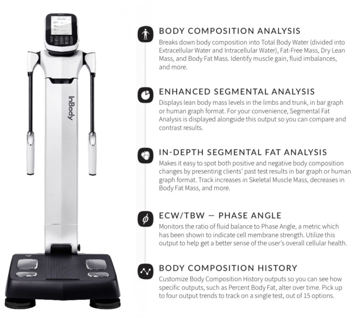 InBody device for detailed body composition and segmental analysis.