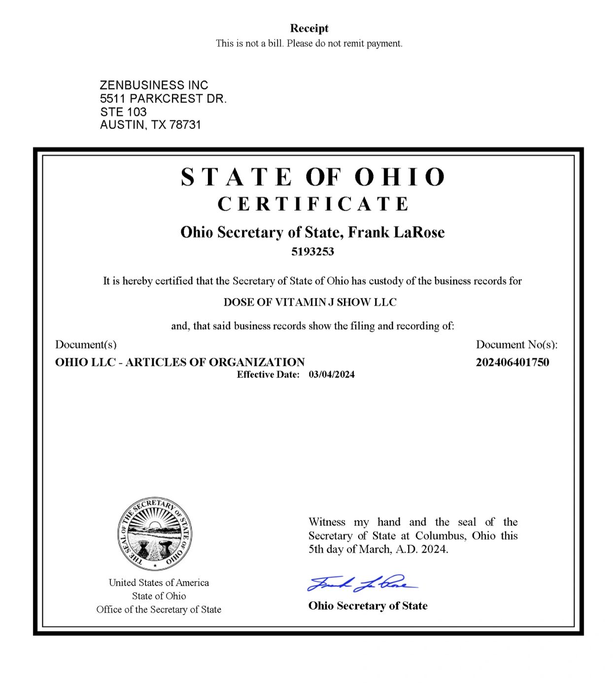 DOVJS, LLC License