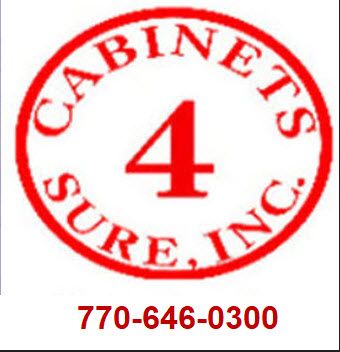 Cabinets4sure logo with phone number