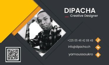 Professional business card for Dipacha, Creative Designer.