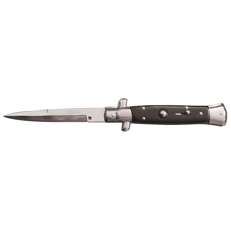 Switchblade Style Ruler Godfather Style Stiletto Switchblade-Large-Black Wood