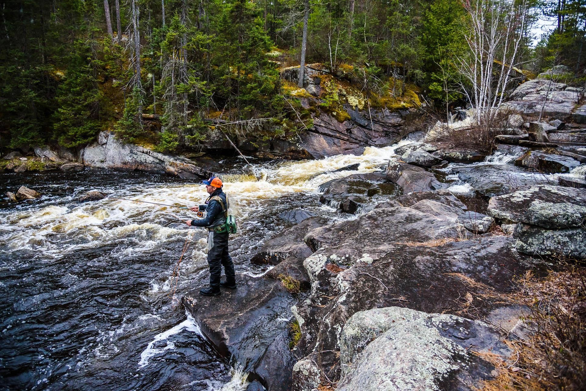 algonquin fly fishing drift boat brook trout smallmouth bass learn to fish casting lesson ontario