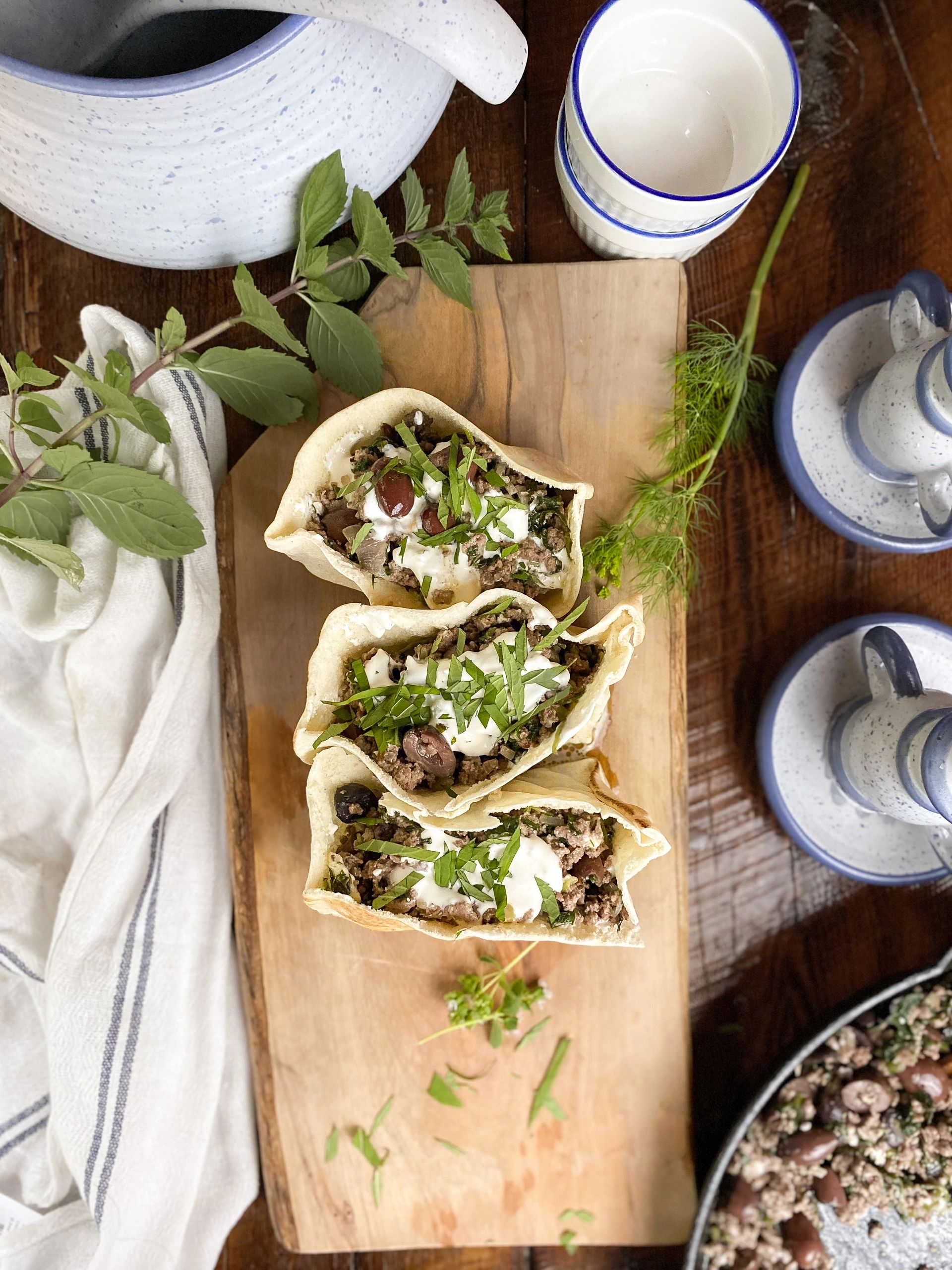 Pitas au boeuf méditerranéen