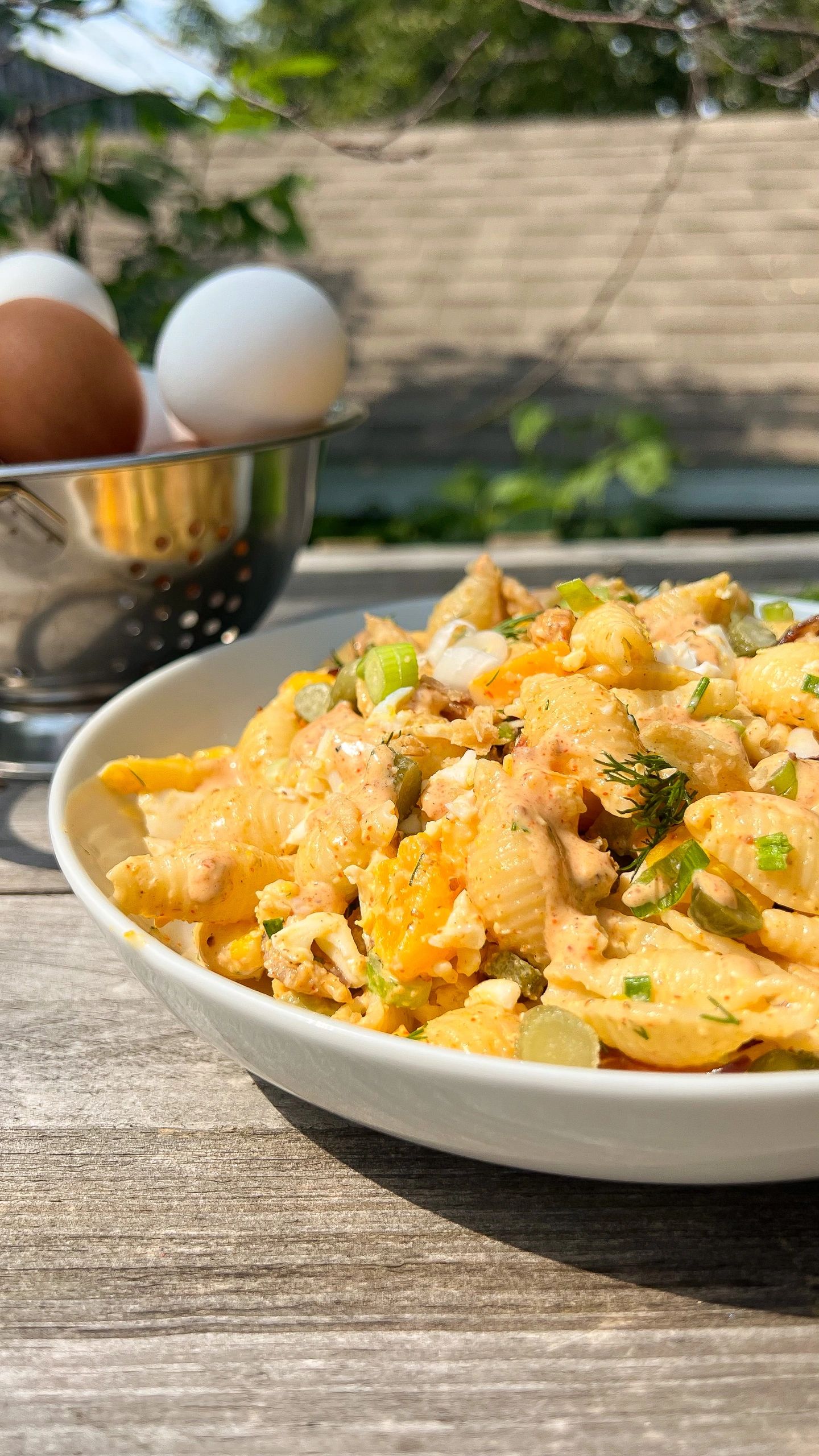 Salade de pâtes aux œufs mimosas