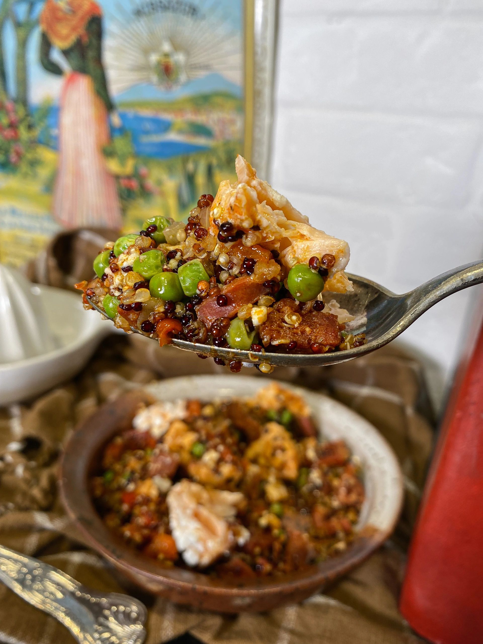 One pot quinoa saumon et chorizo