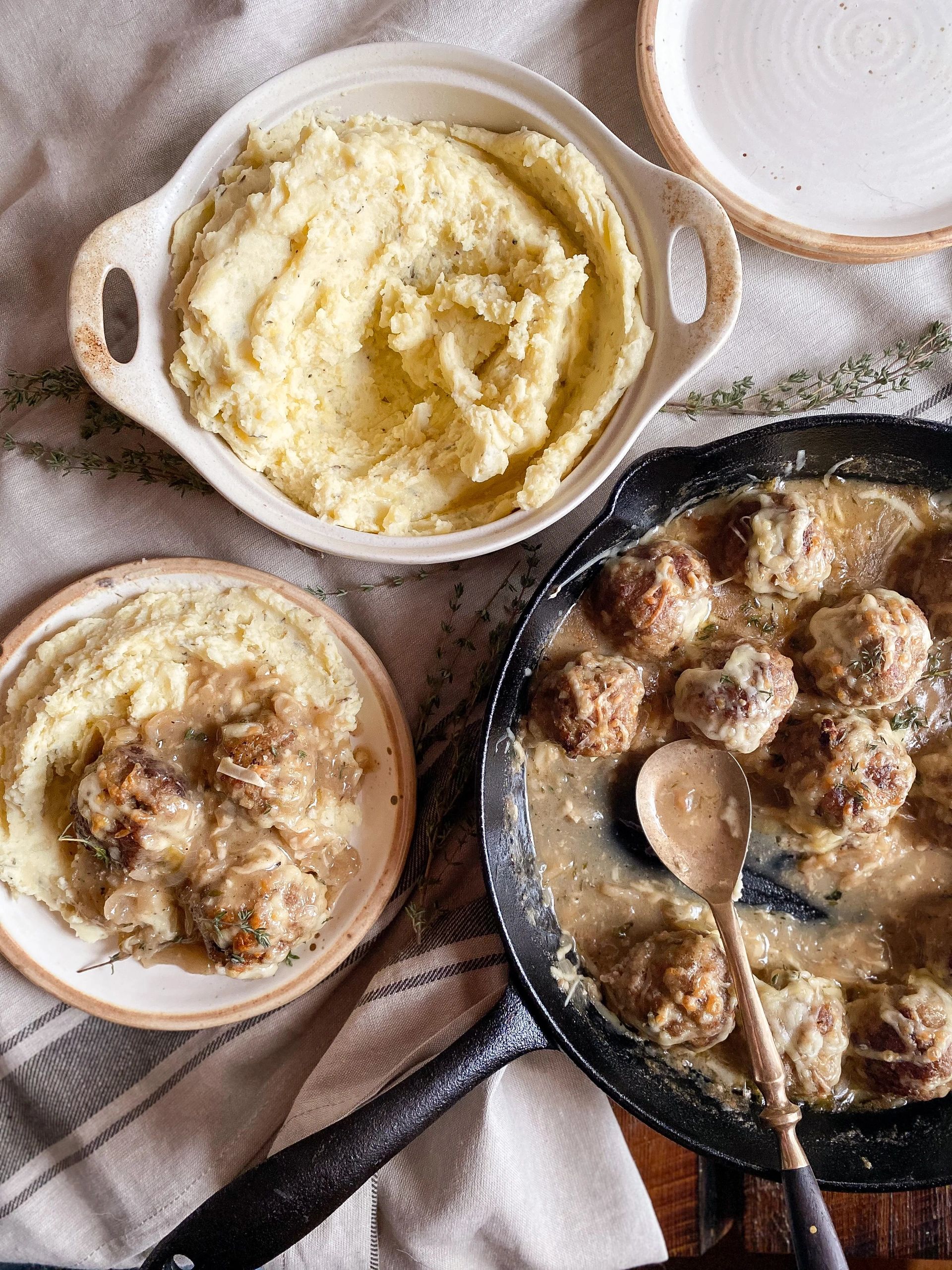 Boulettes de veau style soupe à l’oignon