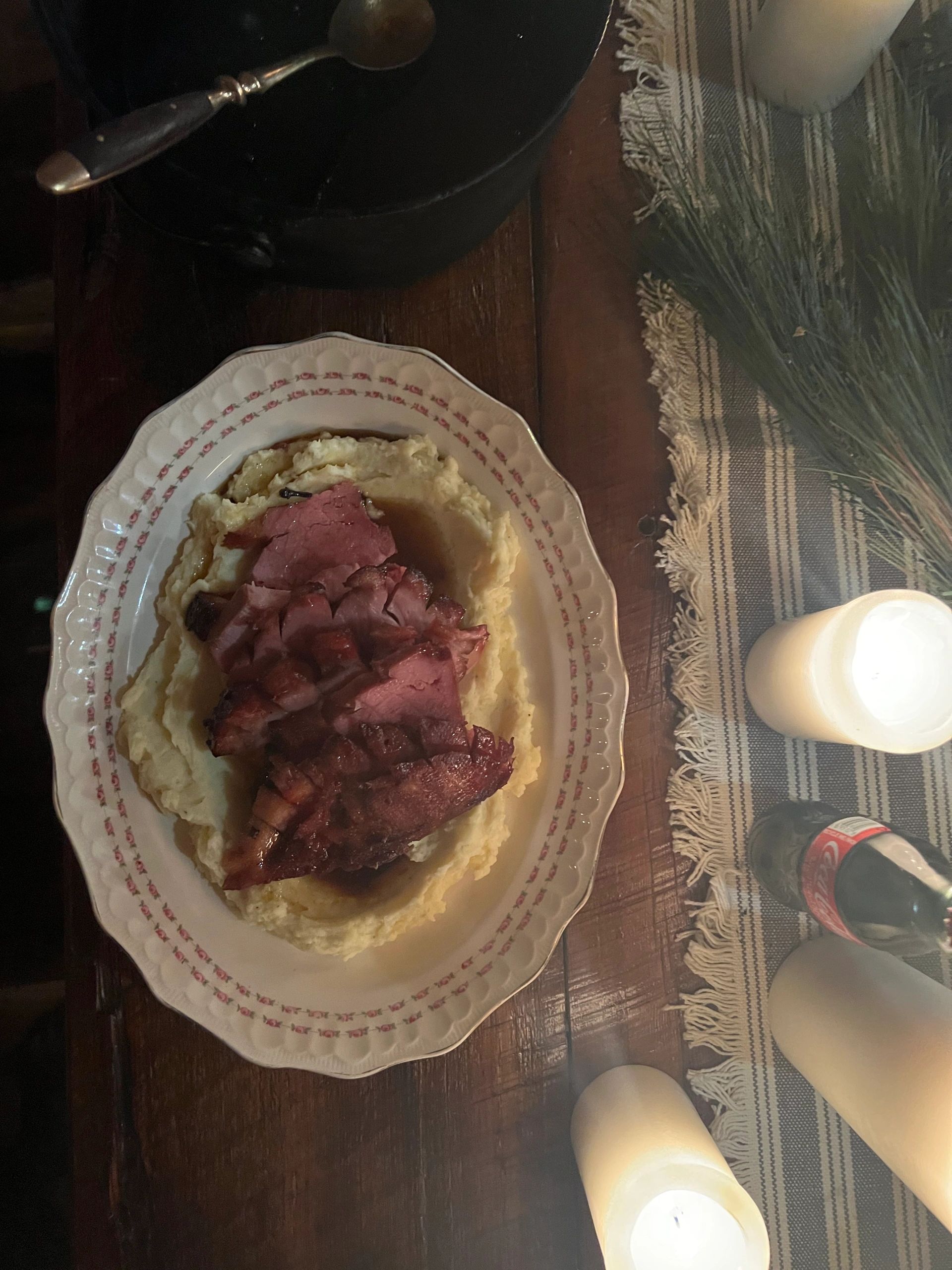 Jambon picnic rhum and coke au four