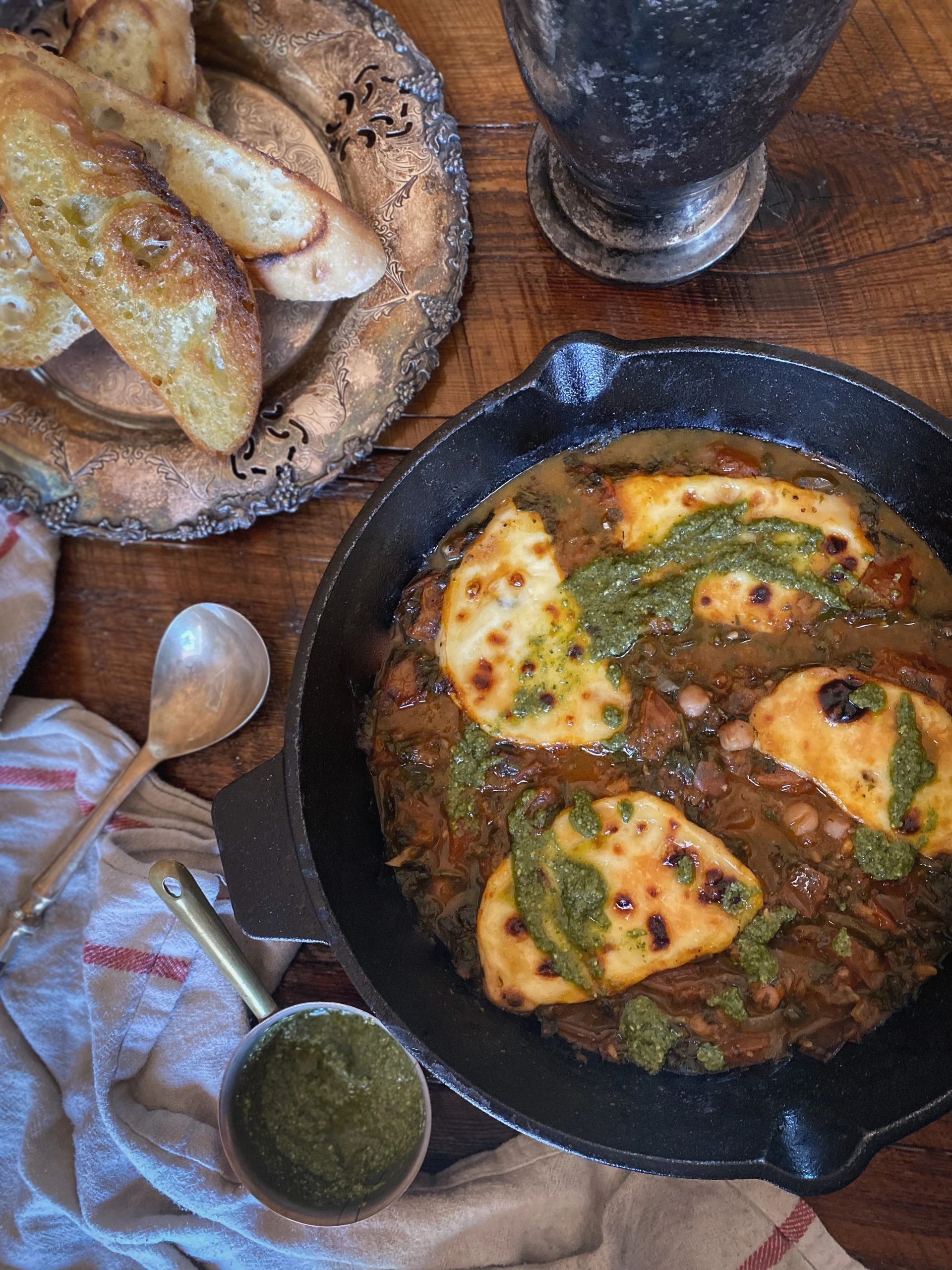 Casserole de pois chiches et fromage paillasson à l'italienne