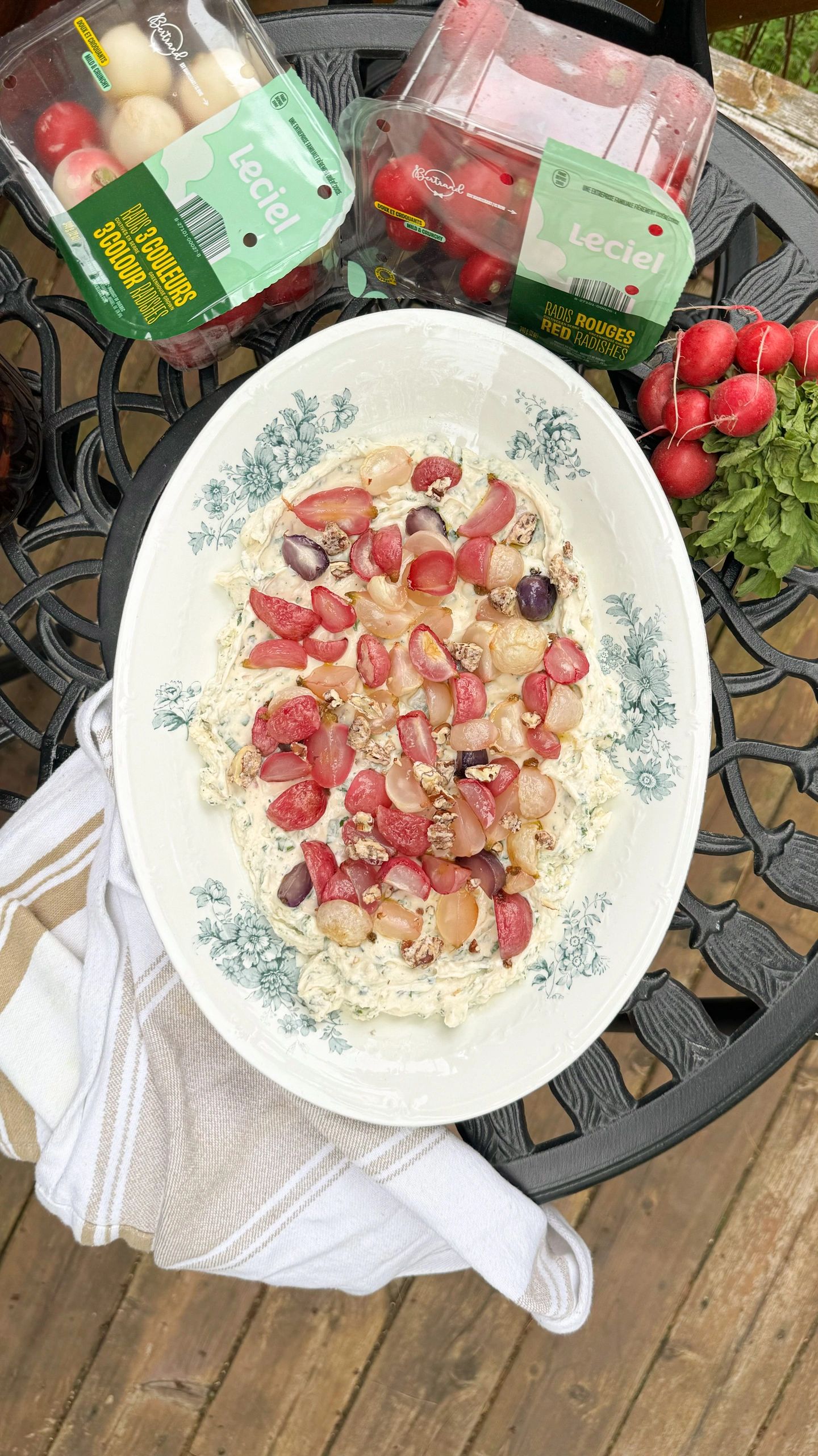 Radis rôtis sur boursin maison