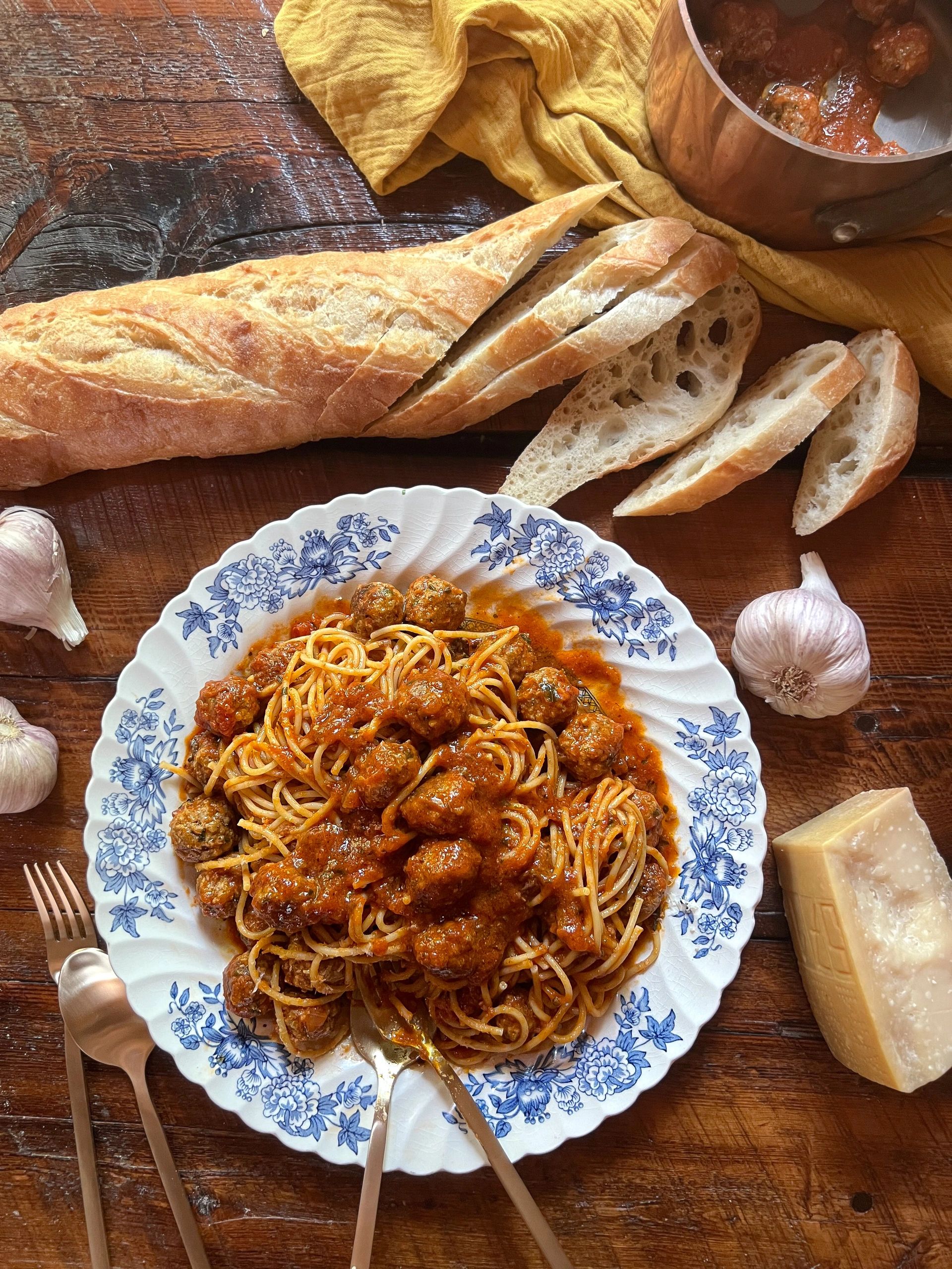 Spaghettis aux boulettes de bœuf et de porc Recette