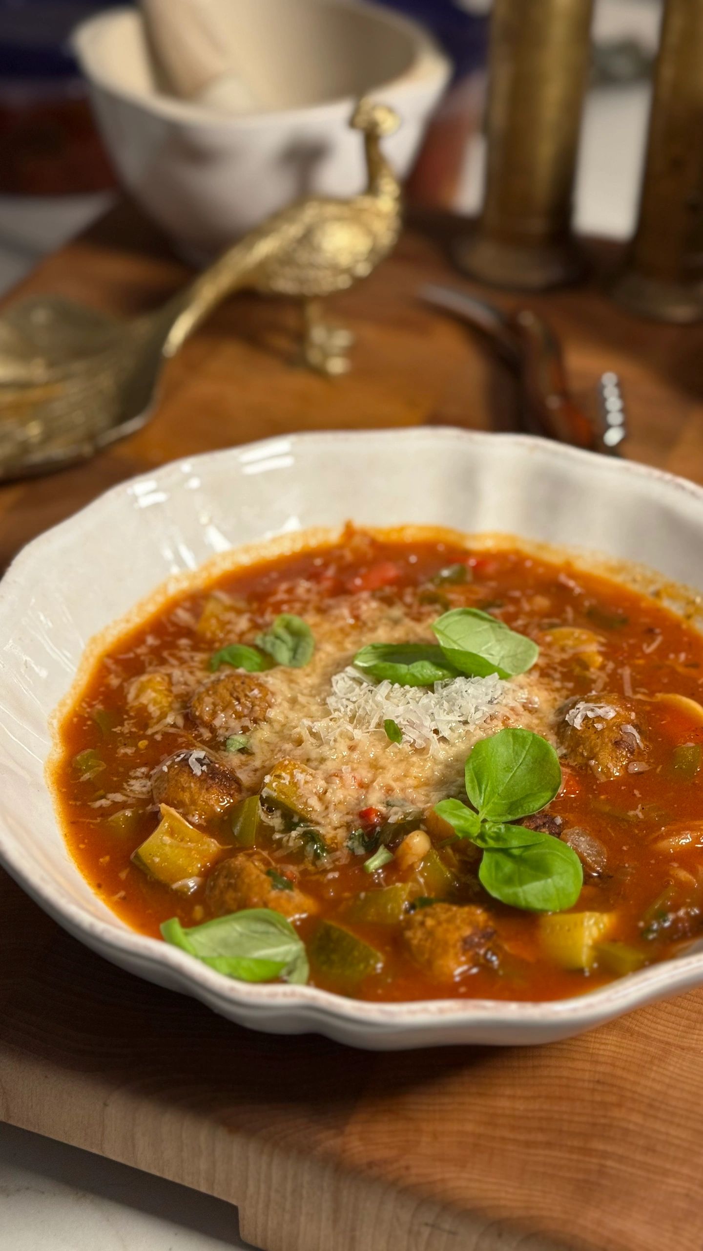 Soupe repas saucisses et poivrons