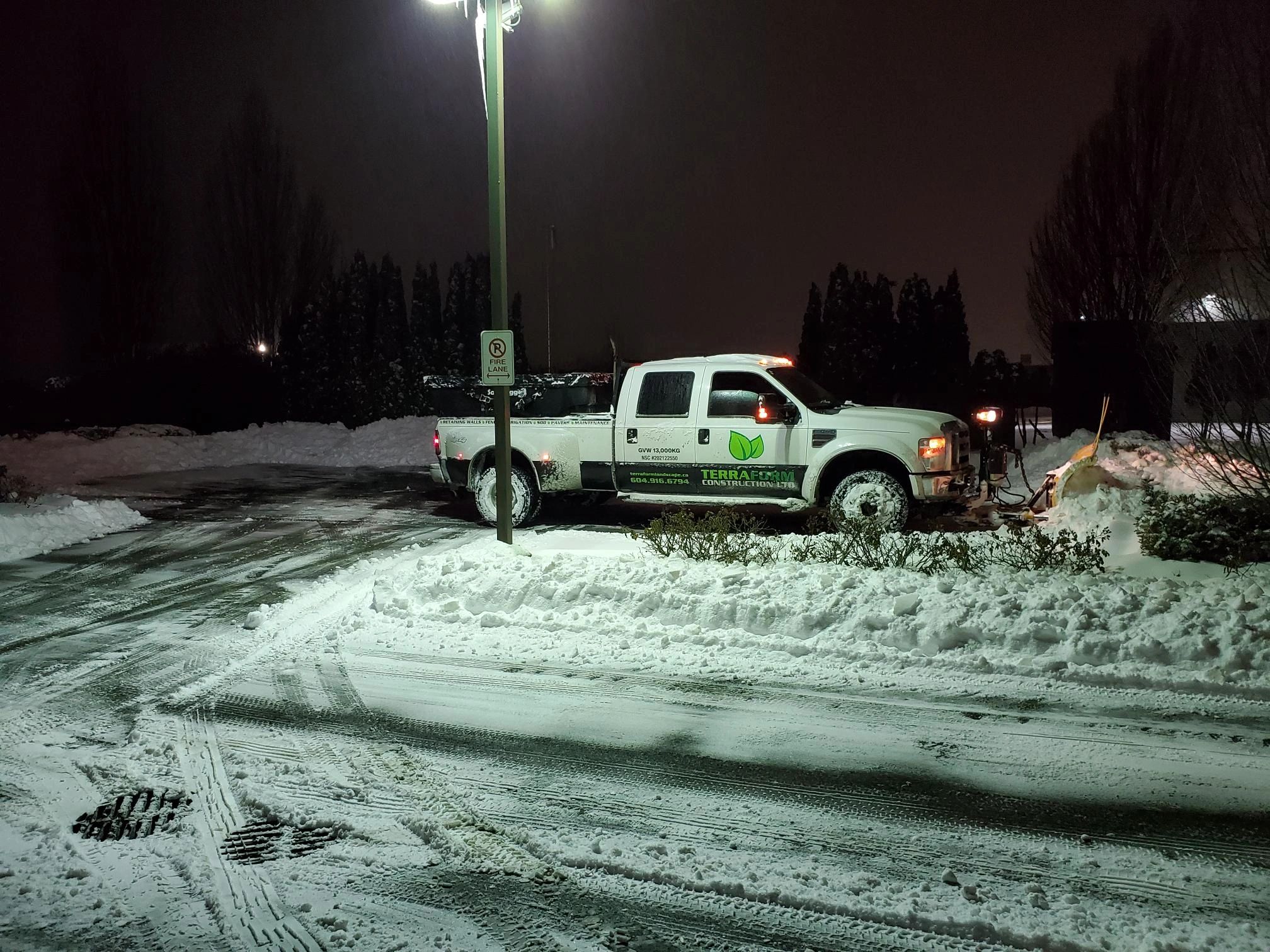Commercial snow removal services in Richmond BC including snow plowing salting and winter maintenanc