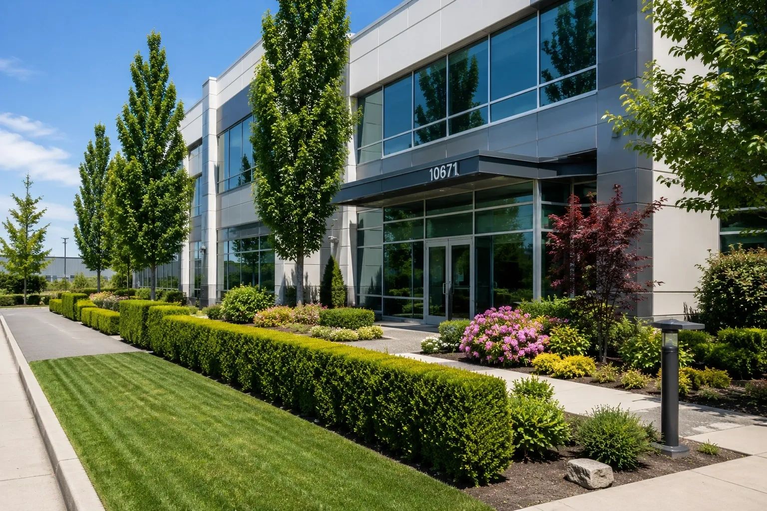 Commercial landscape maintenance services for office and retail properties in Richmond BC