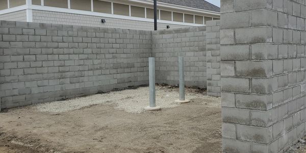 Portsmouth Hospital NH Dumpster enclosure new construction.