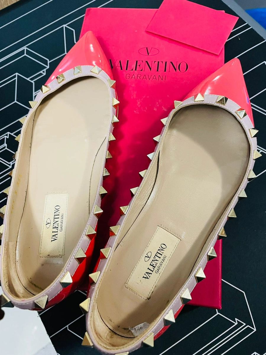 Valentino Garavani Patent Leather Rockstud Flats Size 36 EU