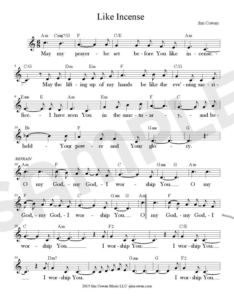 Like Incense Sheet Music (Melody and Chords)