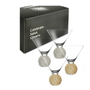 Gemello Stemless Martini Glasses Set Of 2 Gold Stemless Cocktail