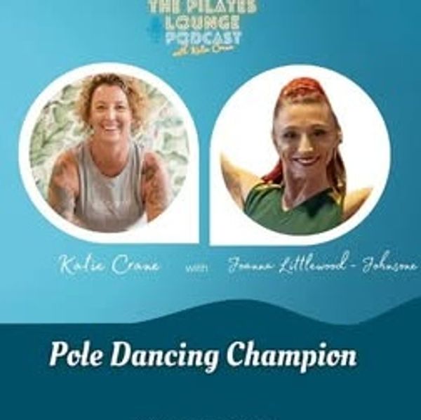 Podcast cover featuring two women discussing pole dancing championship.