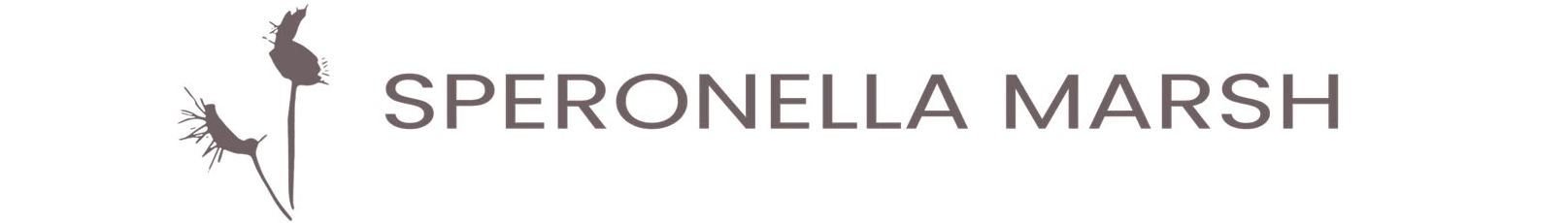 Logo with two flower silhouettes and text SPERONELLA MARSH.