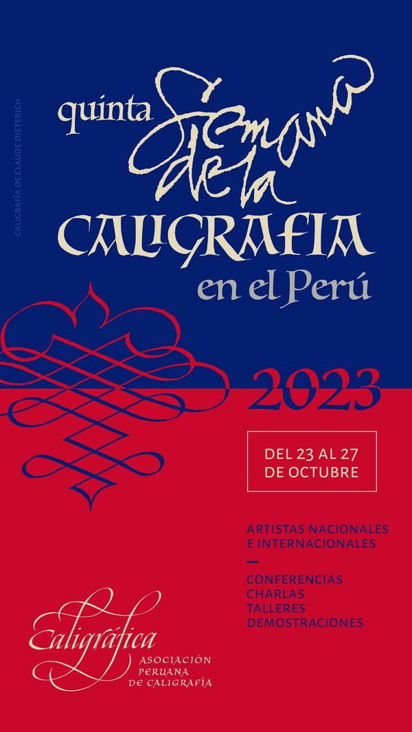 Poster de la Quinta Semana de la Caligrafía en Perú 2023.