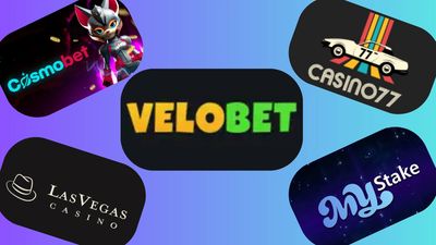 Logos of various online betting and casino platforms on a gradient background.