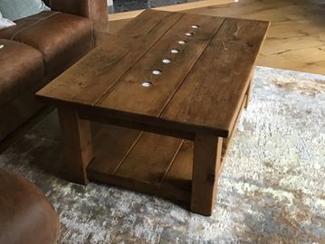 rustic wooden tealight coffee table