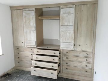 fitted whitewash wooden wardrobes
