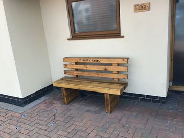 rustic pine bench