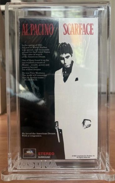 1983 Scarface VHS Movie Sealed New MCA GRADED by Beckett 8.0 - 1990 Slip Cover