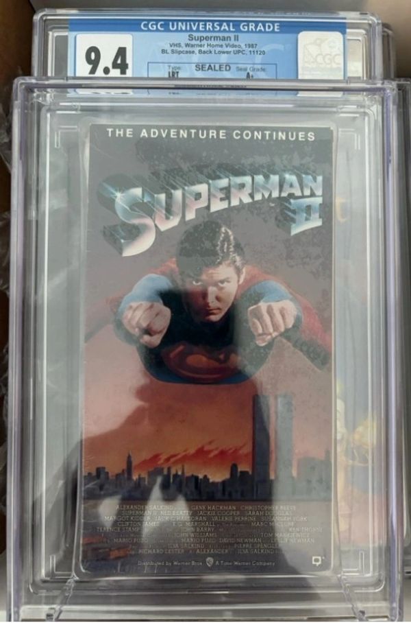 Superman II 1980 (VHS) Warner Home Video, CGC Graded 9.4-A+ - SEALED