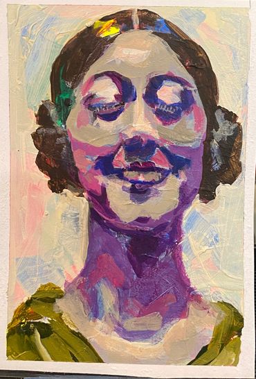 Purple Face Girl
5x7 acrylic on paper
$50