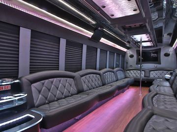 party bus rental denver with pole