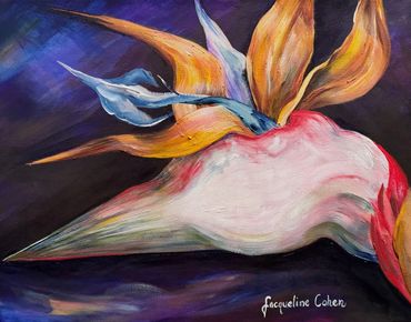 Title: Bird of Paradise
Medium: Acrylic
Size: 16 x 20 inches
Canvas Wrap, Ready to Hang
$275
