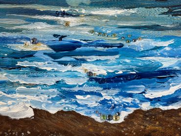 Title: Day's End (CU)
Medium: Acrylic and Swarovski crystals
Size: 24 x 30 inches
Canvas Wrap, Ready