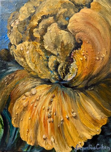 Title: Midnight Shower
Medium: Acrylic & Swarovski Crystal
Size: 9" x 12" 
Canvas Wrap, Ready to Han