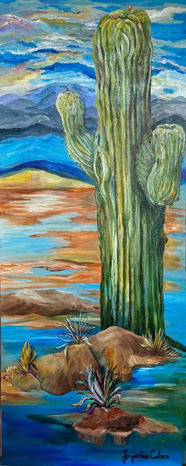 Title: Sonoran Vista 1
Medium: Acrylic & Swarovski Crystal
Size: 16 x  40
Canvas Wrap Ready to Hang
