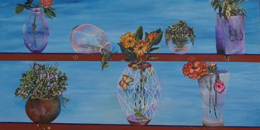 Title: The Garden Window
Medium:  Acrylic
Size: 24 x 36 inches
Canvas Wrap, Ready to Hang
Price: $65