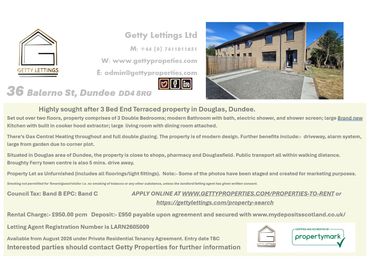Property brochure for a 3-bed terraced house in Douglas, Dundee.