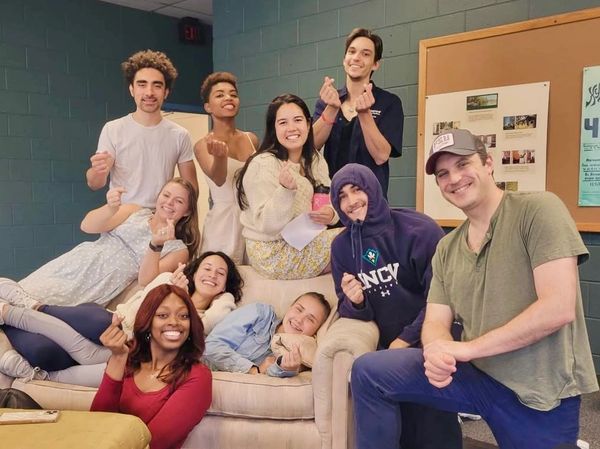 Alex Hatcher and classmates in acting class