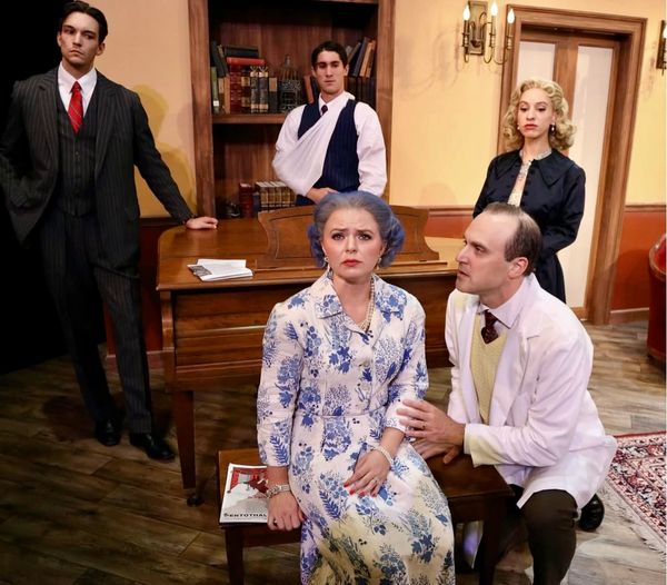 Cast members on stage in the show The Curious Savage at FSU/Asolo Conservatory