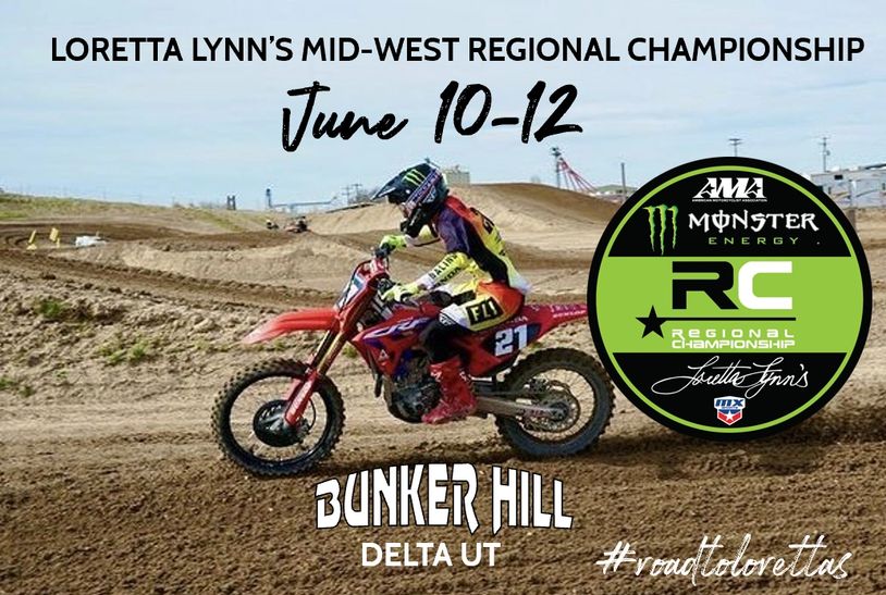 Motocross rider races at Loretta Lynn's Mid-West Regional Championship in Delta, Utah.