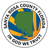 Seal of Santa Rosa County, Florida with state outline and symbols.